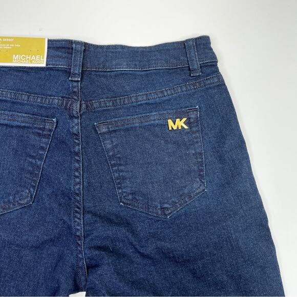 Michael Kors Straight Skinny Leg Denim Jeans dark rinse wash - 2 - Picture 8 of 11